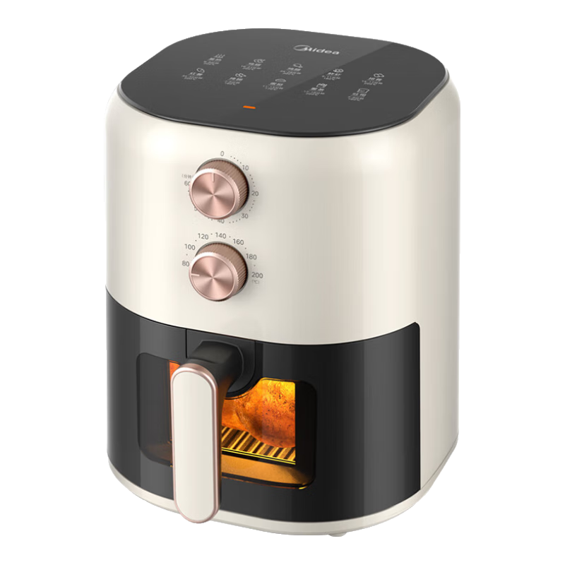 PLUS会员:Midea 美的 KZE459X9BD 空气炸锅 4.5L大容量 可视化窗 双旋钮 145.44元包邮(需用券)