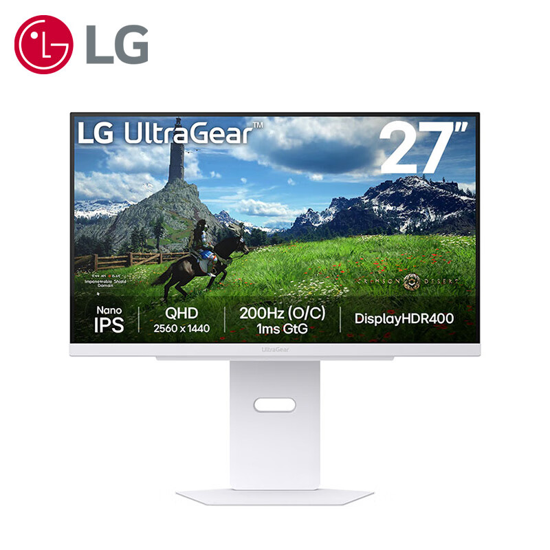 LG 乐金 27GS86Q 27英寸 IPS G-sync FreeSync 显示器(2560×1440、180Hz、98%DCP-P3、HDR400) 1944.38元