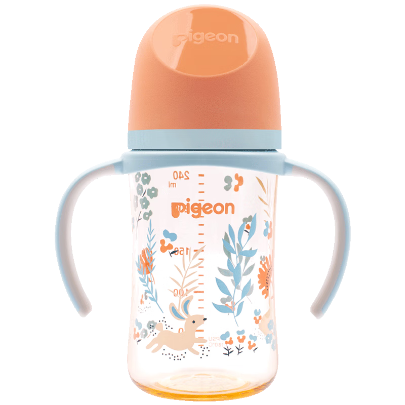 PLUS会员:贝亲奶瓶ppsu 防胀气奶瓶双把手 240ml 3-6月 丛林小兔 84.5元（需领券）