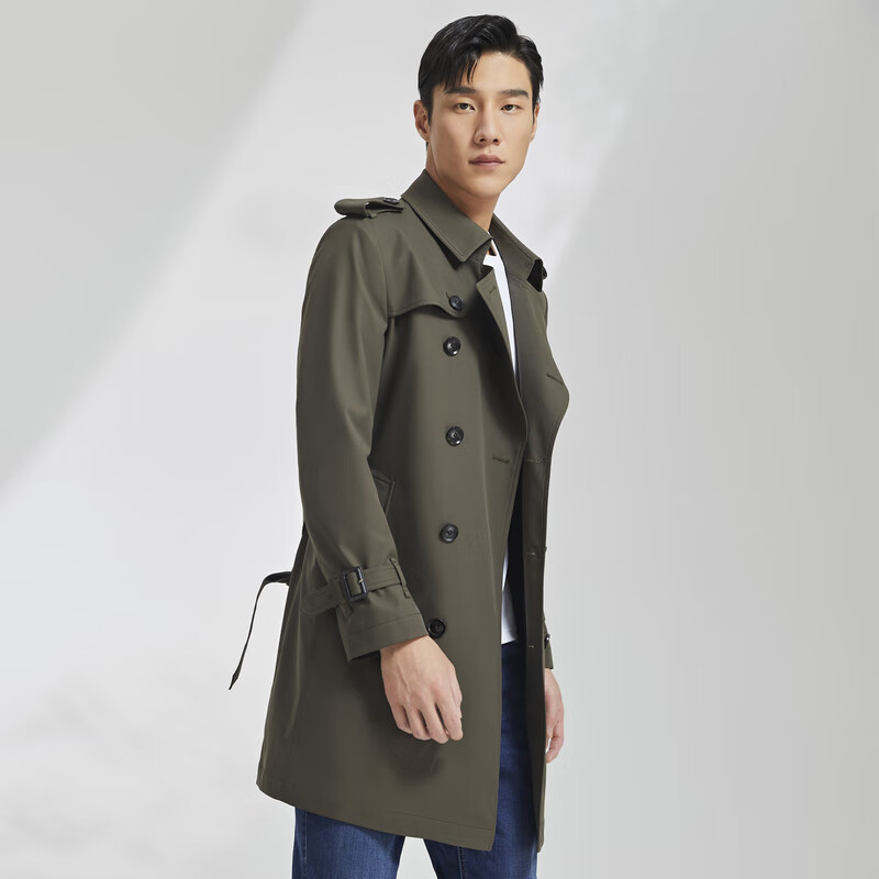 YOUNGOR 雅戈尔 男士双翻领长款单风衣 券后435.39元