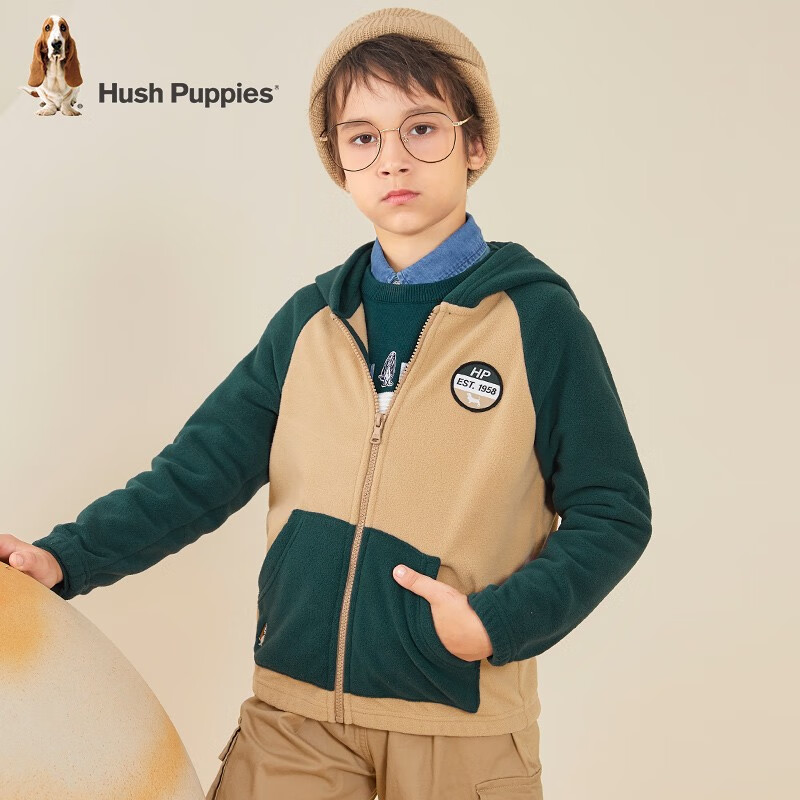 plus:Hush Puppies 暇步士 童装儿童针织外套 丛林绿 120cm 77.71元(需领券)