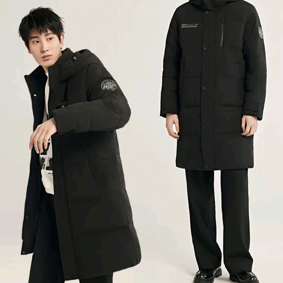 再降价、PLUS会员：雪中飞 男士“H”版型印花立领连帽羽绒服 多色 197.01元包邮（需领券）