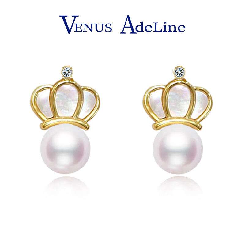 VENUS ADELINE 金色皇冠耳环女 券后89元