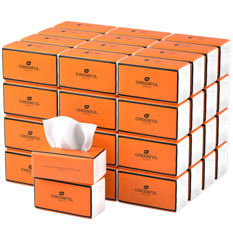 百亿补贴：植护 气垫纸巾抽纸360张*40大包纸抽 整箱批发悦色橙餐巾纸卫生纸面巾纸 49.9元