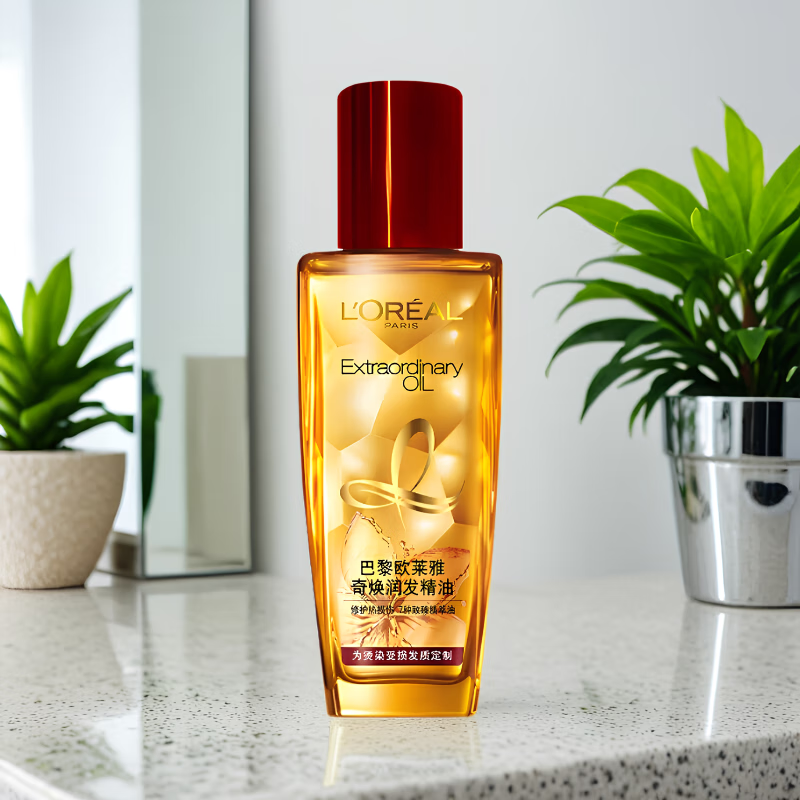 L'OREAL PARIS 欧莱雅奇焕润发护发精油针对烫染发质50ml(小红瓶 免洗 强韧 防损伤) ￥17.5