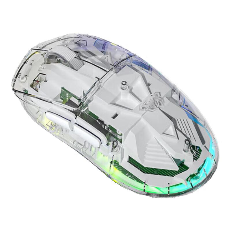 狼蛛 SC660透明蓝牙无线背光鼠标 轻量化外设 三模RGB灯效 10000DPID 券后119元
