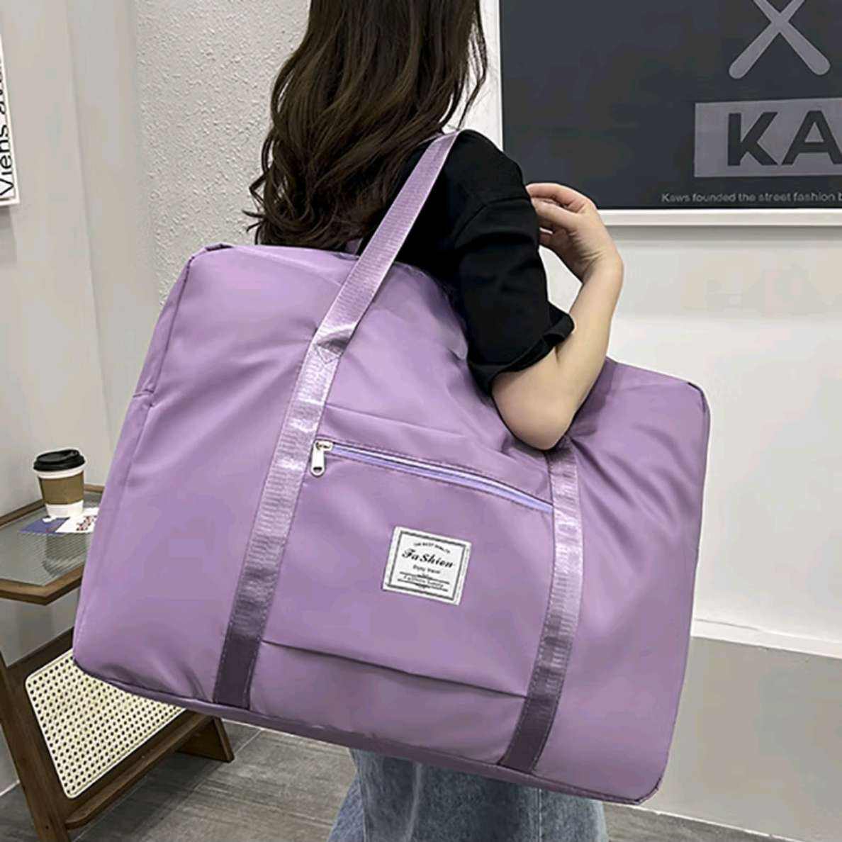 旅行包女大容量手提超大短途轻便出差运动健身待产收纳包行李袋子 紫色 14L 7.9元(合3.95元/件)