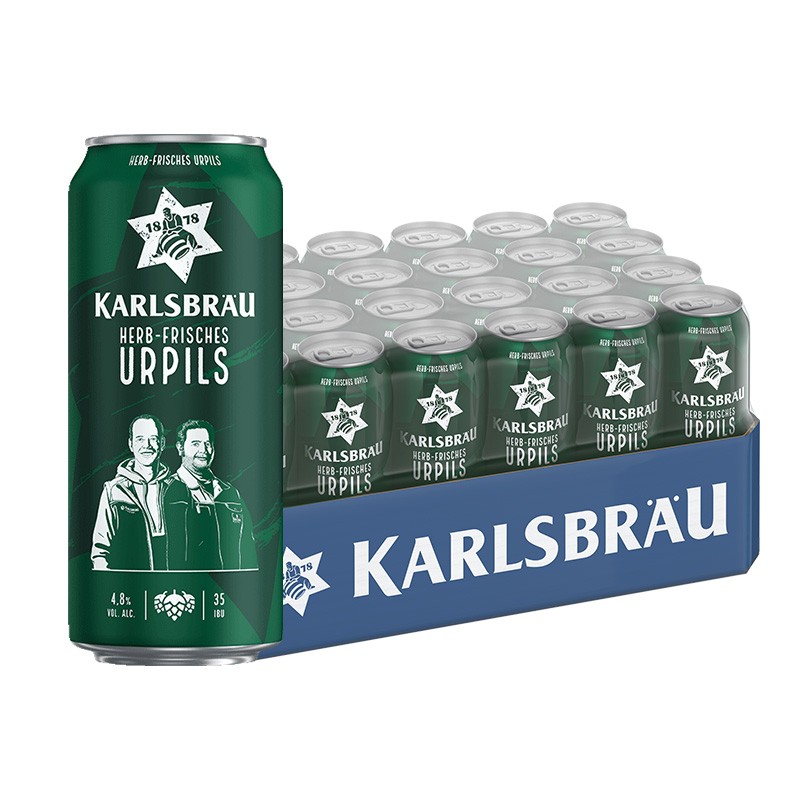 卡斯布鲁 KARLSBRAU 经典皮尔森啤酒 500ml*24听 114.22元