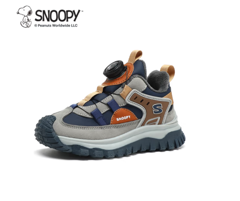 SNOOPY 冬季儿童加绒运动跑鞋（多款可选） 券后73.83元