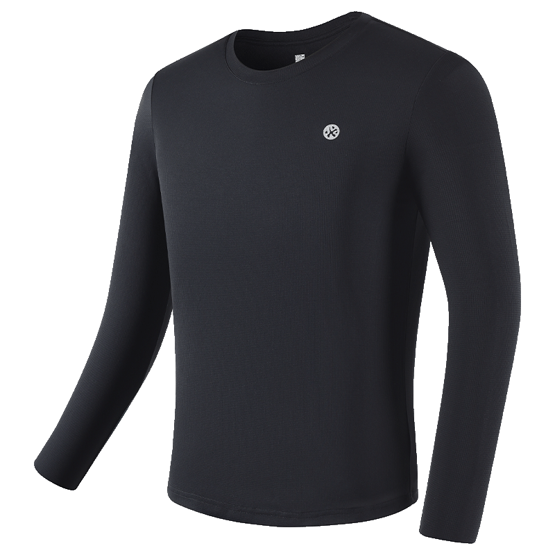 必迈 魔方长袖高弹力马拉松速干舒适跑步运动套头衫柔软吸湿T恤 经典黑 L 59元