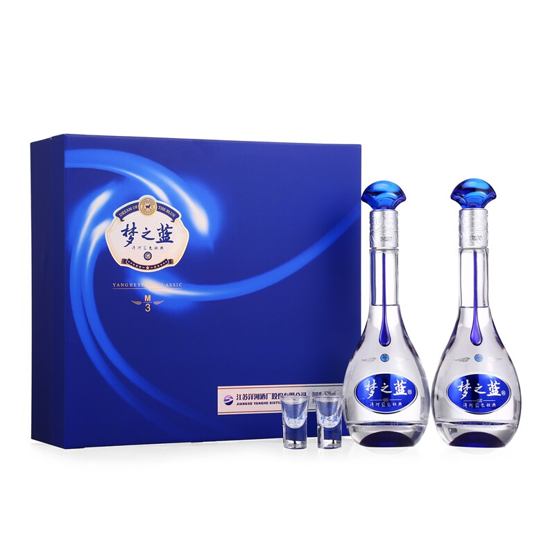洋河 梦之蓝M3 52%vol 绵柔浓香型白酒 500ml*2瓶 礼盒装 券后740元