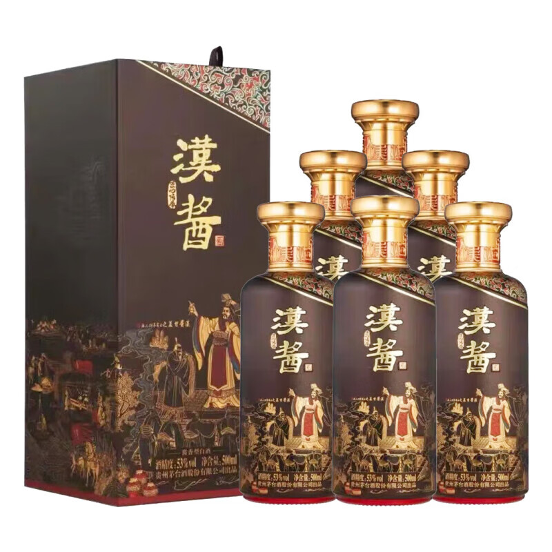茅台 MOUTAI 贵州茅台酒股份汉酱 酱香型白酒高度白酒礼盒装 自饮收藏送礼酒水 53度 500mL 6瓶 券后2028元