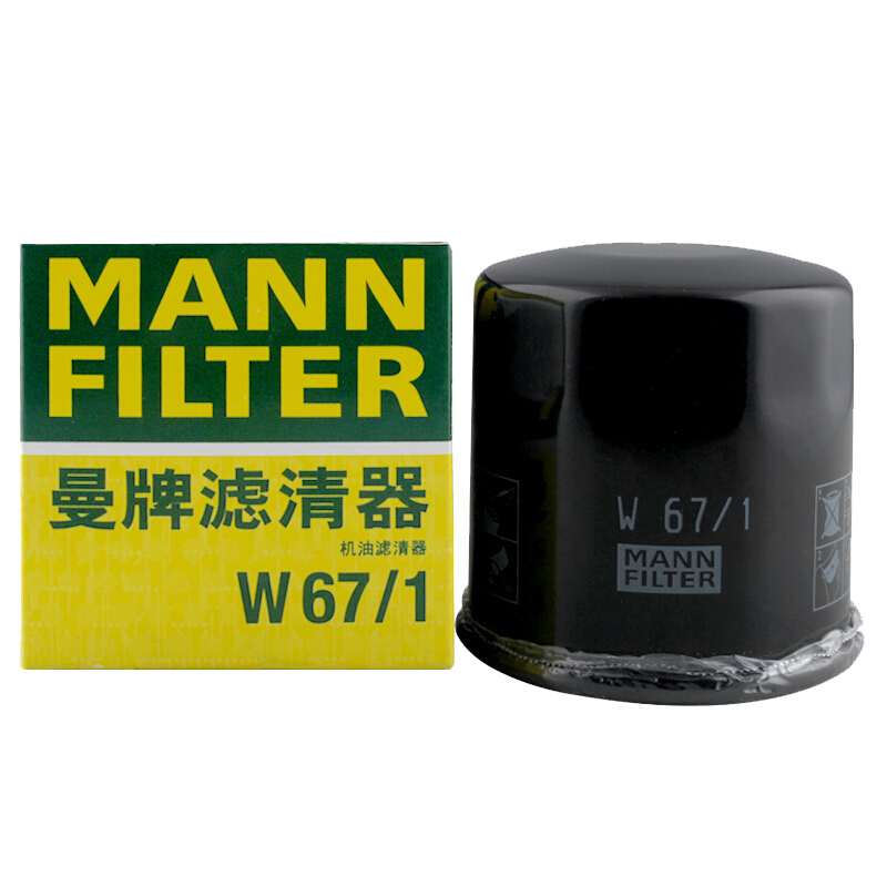 曼牌滤清器 曼牌(MANNFILTER)机油滤清器机滤机油滤芯保养W67/1天籁奇骏逍客轩逸骐达骊威颐达 15.08元