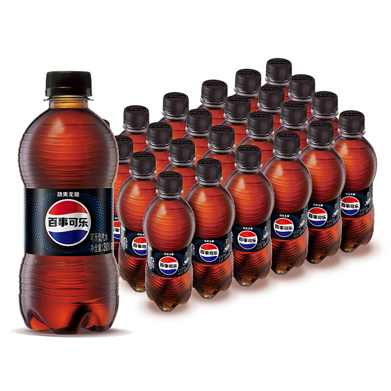 百事 可乐 无糖 Pepsi 碳酸饮料 汽水 迷你 300ml*24瓶 饮料整箱 百事出品 ￥18.77
