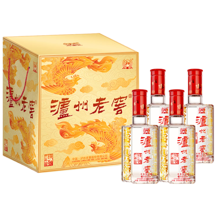 plus会员：泸州老窖 六年窖头曲 浓香型白酒 52度500ml*4瓶 整箱装 凤鸣祥瑞礼盒  304.92元（合76.23元/瓶）