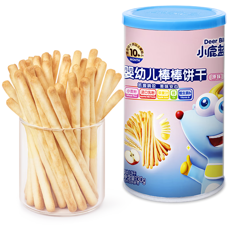 需凑单、plus:小鹿蓝蓝 婴幼儿棒棒饼干炭烧棒130g  8.27元（需领券）