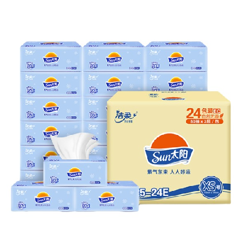 太阳 SUN 抽纸 3层80抽24包(无尺寸信息) 32.9元