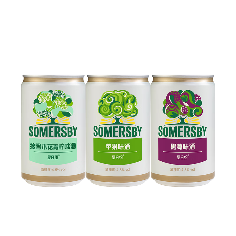 plus会员:夏日纷果味酒200ml*3罐装混合装(1罐黑莓+1罐苹果+1罐接骨木)年货送礼 6.83元