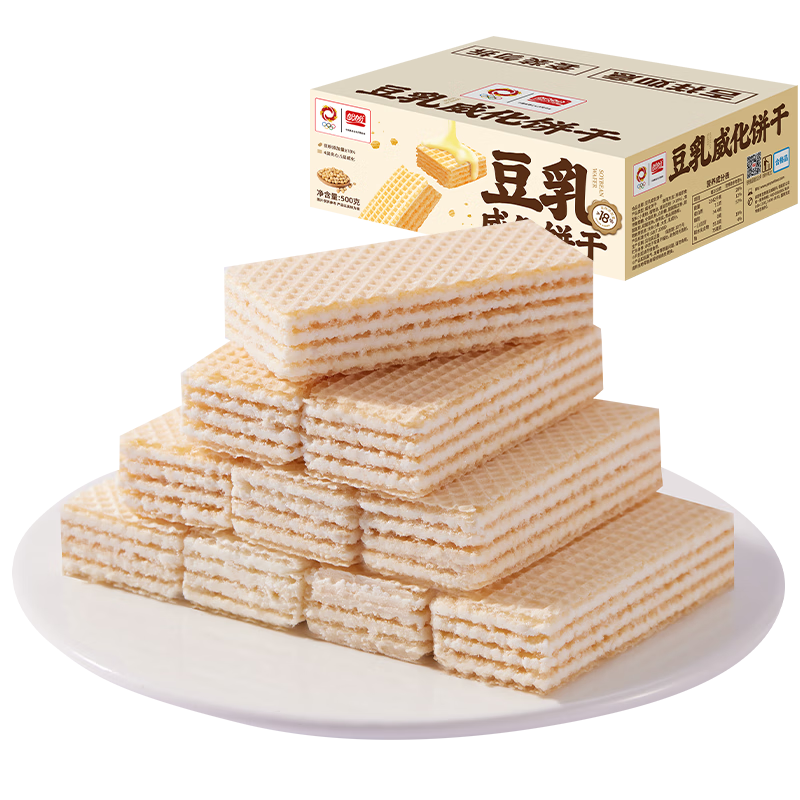 盼盼 威化饼干 豆乳味 500g/箱 10.91元（需领券）
