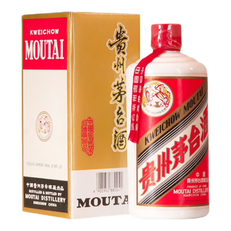 plus会员:茅台(MOUTAI) 飞天 43﹪vol 500ml 贵州茅台酒(带杯) 890.01元