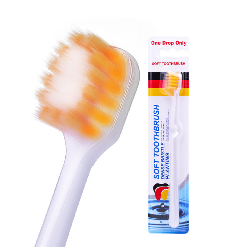 14日20点开始、限500件：ONE DROP ONLY宽头护龈牙刷 细软毛中硬毛柔密牙刷 珠光白 1支 6.8元
