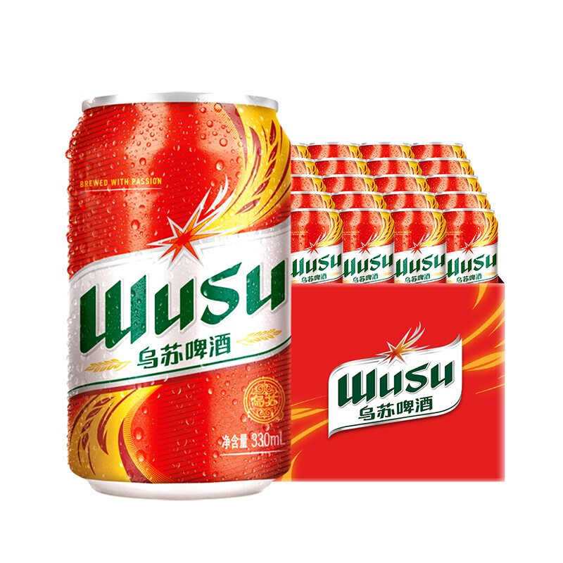 乌苏啤酒 红乌苏啤酒小麦拉格烈性黄啤酒 包装随机 产地随机 红乌苏 330mL 24罐 券后69元