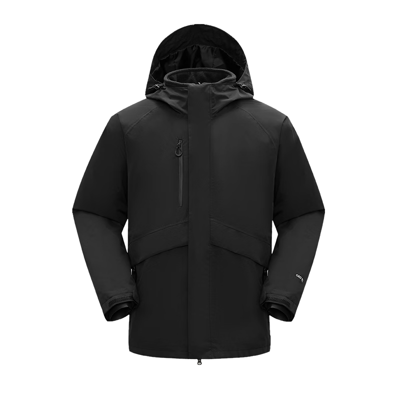 plus:京东京造 穿山甲冲锋衣plus版】 三合一暴雨级男女同款 黑色 L 293.51元(需领券)