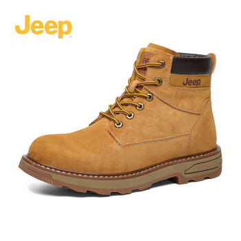 Jeep 经典复古大黄靴 工装靴男士英伦百搭休闲马丁靴