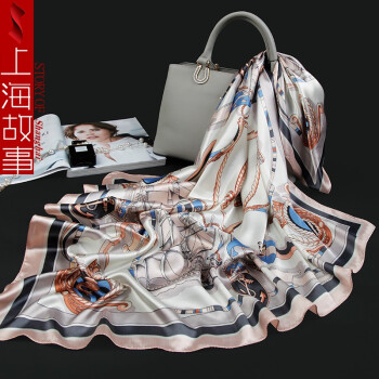 上海故事 女士春秋披肩大方丝巾