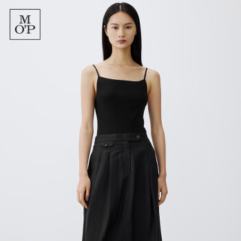 Marc O'Polo 马可波罗 夏季新款黑色紧身束腰精致度假针织衫吊带女