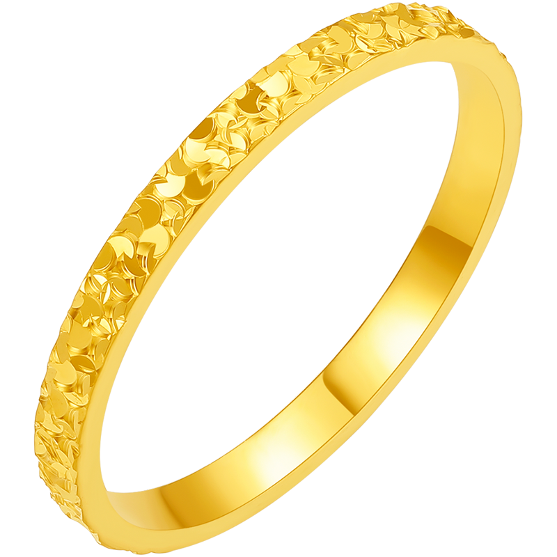 周六福 黄金戒指女款碎碎冰车花亮面指环 计价 1.87g 15号 1569.96元（需领券）