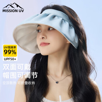MISSION UV 防晒帽女士遮阳帽空顶帽夏季户外防紫外线帽子