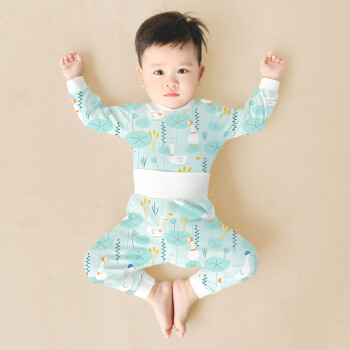 移动端:宜爽儿 男女宝宝分体套装冬季内穿打底秋衣秋裤睡衣婴儿高腰护肚内衣