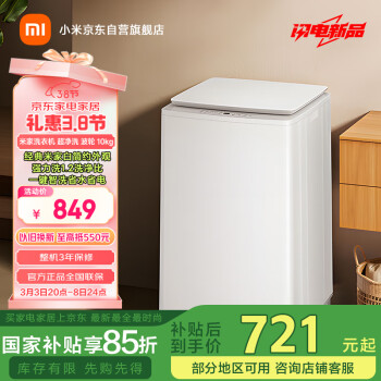 米家 MIJIA 小米10KG超净洗波轮洗衣机全自动租房宿舍 大容量不锈钢护衣内桶 深层洁净桶自洁XQB100MJ104