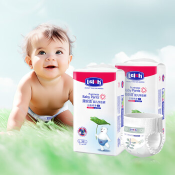 露安适 日夜纯净pure学走裤L码76片(9-14kg)日用婴儿尿不湿 拉拉裤