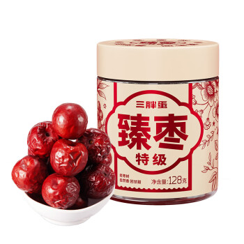 移动端、京东百亿补贴:三胖蛋 SUNBOY 臻枣128g罐装 蜜饯果干 新疆特产 煮粥煲汤零食开袋即食 即食臻枣128g罐
