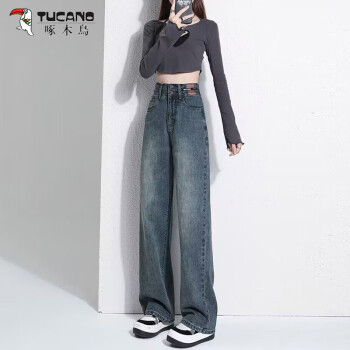 TUCANO 啄木鸟 女士高腰窄版直筒牛仔裤 2025