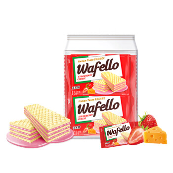 沃芙络 Wafello 意式风味威化480g-草莓芝士味 新年饼干休闲零食囤货喜礼