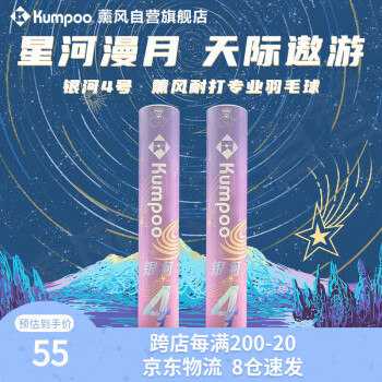 薰风 KUMPOO 专业耐打飞行稳定比赛训练熏风银河4号羽毛球一筒6个装（77速） 银河4号一筒6个装