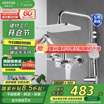 箭牌卫浴 AE3445S 四功能花洒套装 亮银色