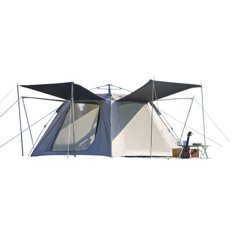 牧高笛 MOBI自动帐篷 户外露营防晒大门厅帐篷黑胶零动155 NX24561044 大象灰 342.77元(需领券)