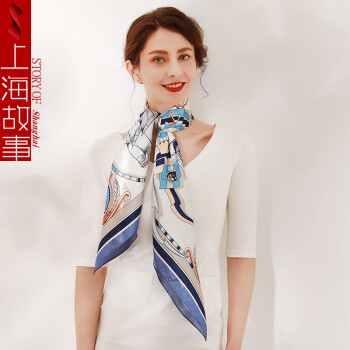 上海故事 女士披肩丝巾 缎面围巾
