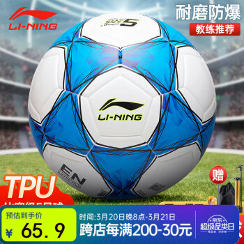 李宁 LI-NING TPU足球 LFQK041-2 白蓝 5号/标准