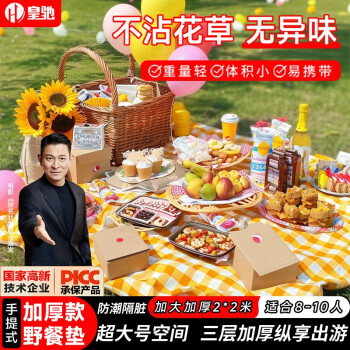 皇驰 野餐垫户外露营加厚耐磨防潮垫沙滩垫露营垫便携帐篷垫子地垫
