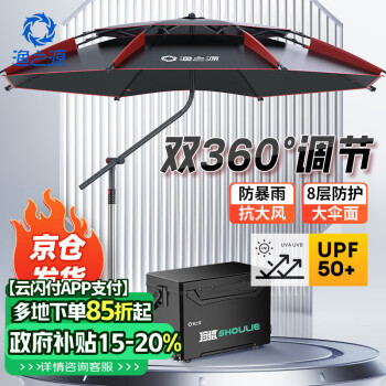 渔之源 钓鱼伞钓伞防雨遮阳伞多向折叠户外垂钓渔具防晒抗风拐杖伞2.0米
