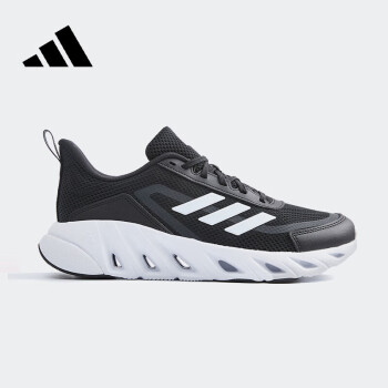 adidas 阿迪达斯 男鞋夏季网面缓震休闲透气跑步鞋运动鞋 UK6.5码40码 一号黑/白/碳黑