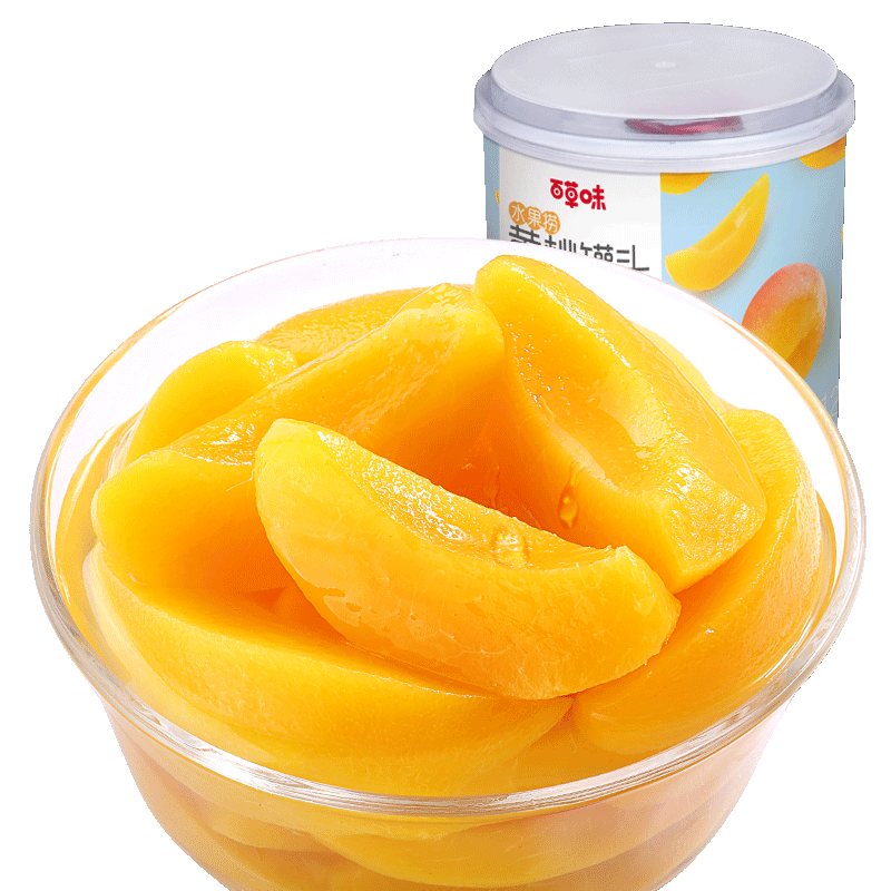 plus会员：百草味 黄桃罐头果捞 312g/罐 4.66元