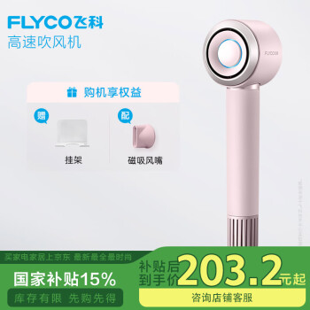 飞科FLYCO高速电吹风机送女生节日礼物家用便携速干负离子大风力护发吹风筒银河星环FH6371钻石粉国家补贴