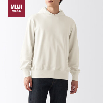 MUJI 無印良品 无印良品(MUJI)男式 紧密织毛圈 套头卫衣 连帽卫衣 ABI09A2A 浅灰色 S