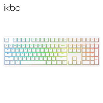 ikbc F210 游戏键盘机械键盘 白色 茶轴 RGB光